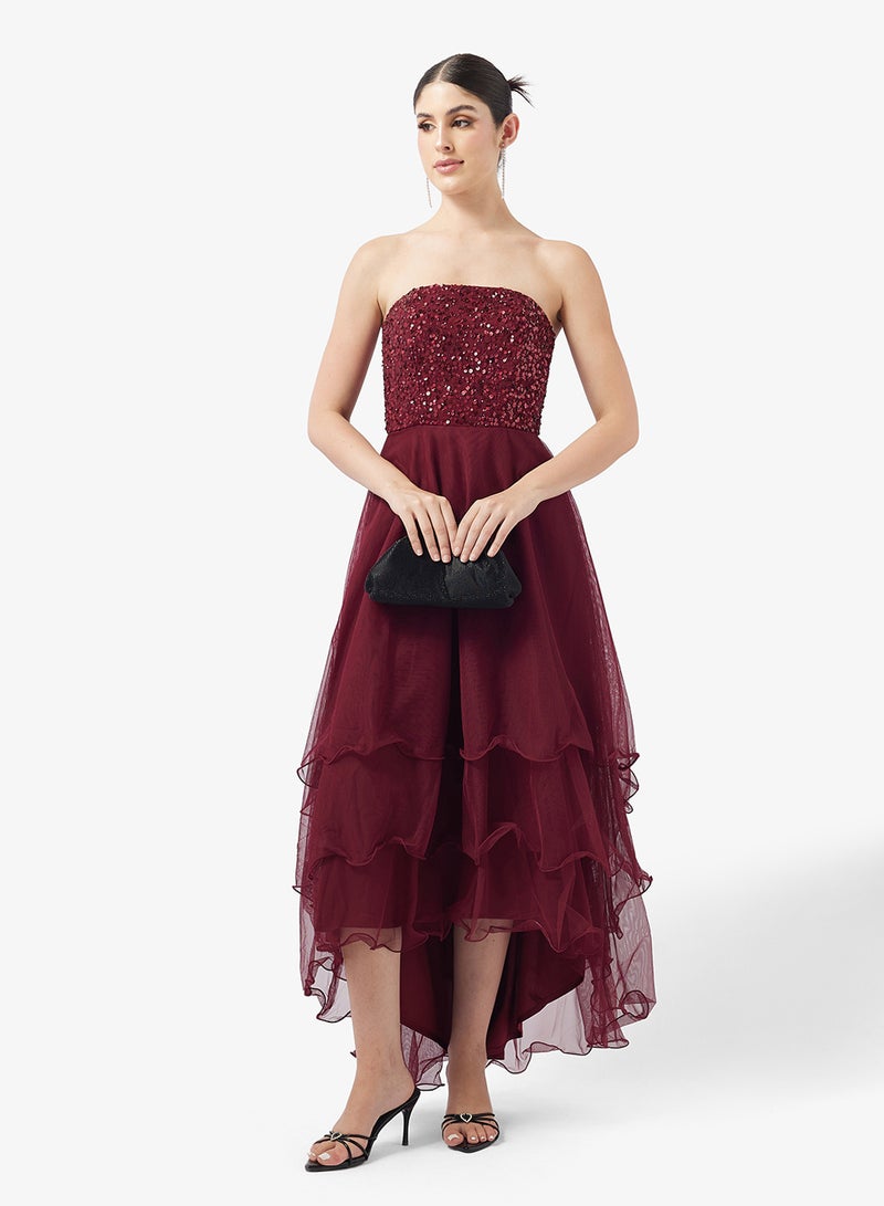 Little Mistress Embellished Bandeau Maxi Dress - Image 4